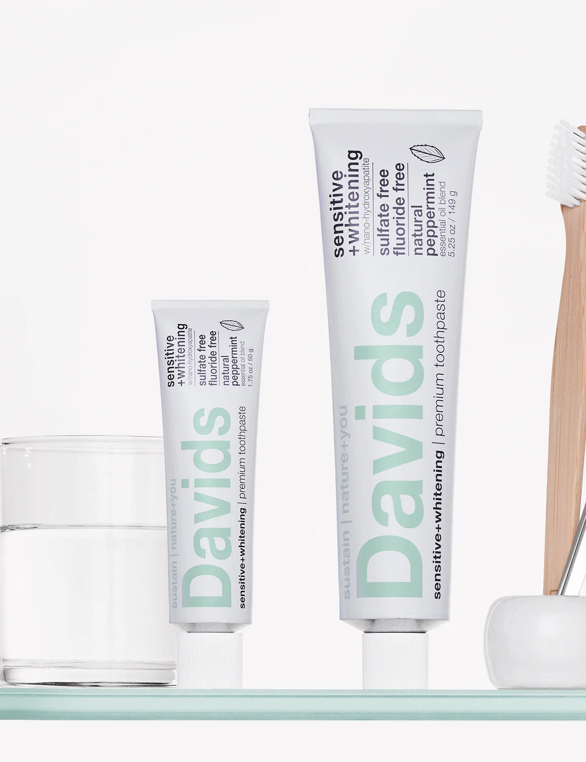 Davids sensitive+whitening nano-hydroxyapatite premium toothpaste / peppermint – Davids