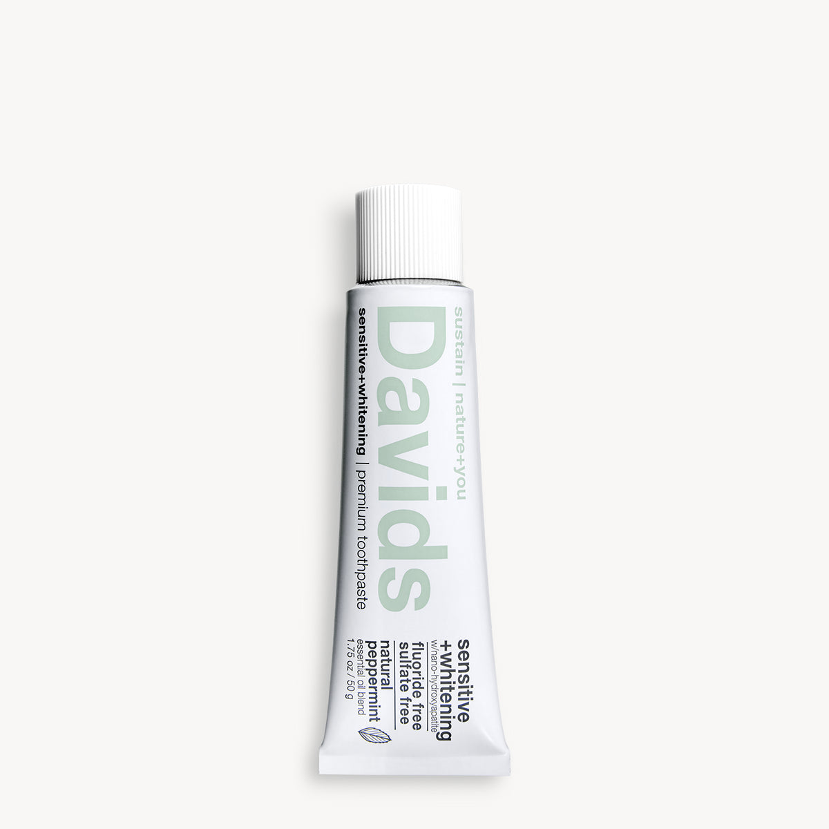 Dentifrice Naturel Premium Blanchissant pour Dents Sensibles - Menthe Poivrée - Davids - 50g