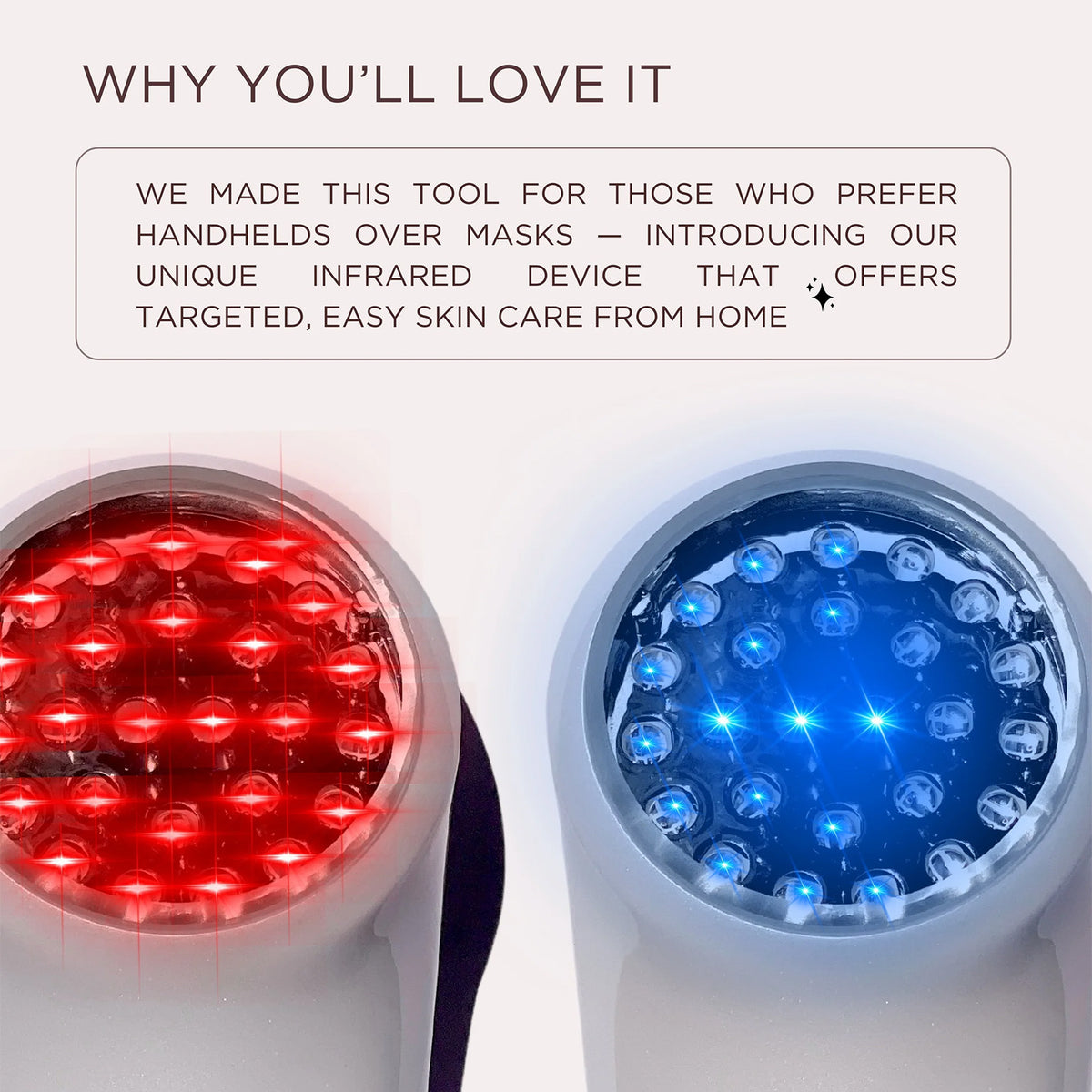 Infrared + Red LED Handheld Massager for Skin Restoration