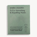 Une boîte de 5 paires de Masque Lissant Et Décongestionnant Pour Les Yeux de Wrinkles Schminkles. Collagène, Caféine, Peptides.